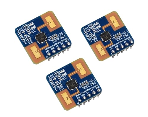 3PCS Human Micro-Motion Detection mmWave Sensor, Compatible with Raspberry Pi/Pi Pico/Jetson Nano/ESP32, 24GHz mmWave Radar, Frequency Modulated Continuous Wave (FMCW) Technology,UART & GPIO Output - color: 3PCS