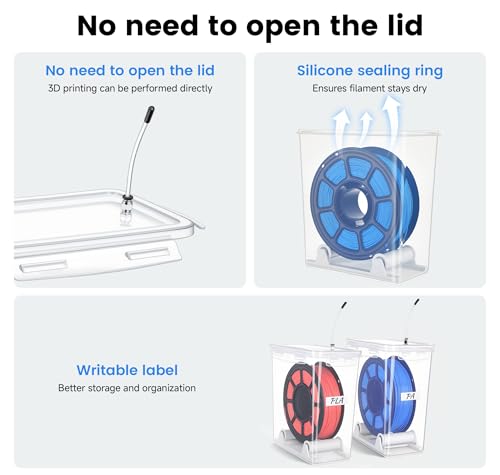 3D Printing Filament Storage Box, with Spool Holders(5.8L, 4 Pack)