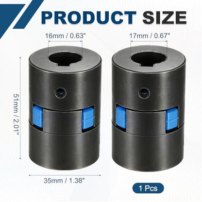 MECCANIXITY Flexible Coupling Coupler Set, 5/8" to 43/64" L070 Black - size: 5/8" to 43/64"