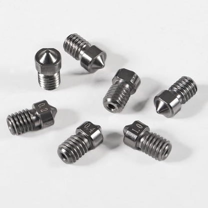 Aokin 3 Pcs 0.2mm Hardened Steel Nozzles Extruder Nozzles 3D Printer Nozzles for E3D V5 V6 and 3 Pcs 0.15mm Stainless Steel Nozzle Cleaning Needles for 1.75mm Filament 3D Printer with Wrench - color: 0.2mm