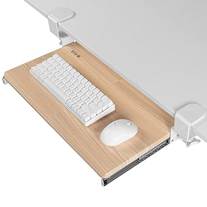 VIVO Light Wood Clamp-on 20 x 11 in Keyboard Tray, MOUNT-KB05ES-A - color: Light Wood, size: 20 inch