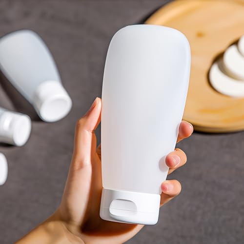 12PCS 150ML/5oz Empty Clear Refillable Cosmetic Soft Tube Squeeze Bottle With Flip Cap Makeup Container Shampoo Facial Cleanser Body Cream Bath Container Portable Cosmetics Travel Set For Women Lady