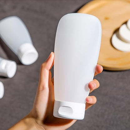 12PCS 150ML/5oz Empty Clear Refillable Cosmetic Soft Tube Squeeze Bottle With Flip Cap Makeup Container Shampoo Facial Cleanser Body Cream Bath Container Portable Cosmetics Travel Set For Women Lady