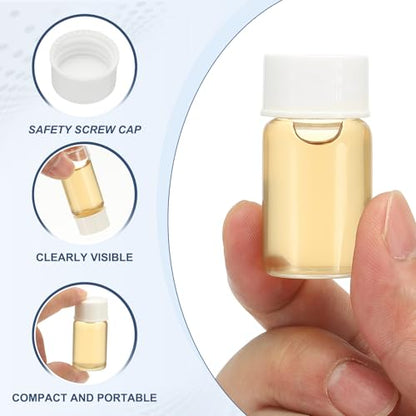 PATIKIL 10Pcs 7ml Clear Glass Vials Sample Vials with Screw Cap Reagent - size: 7ml