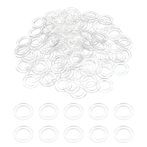 uxcell 120 Pcs M8 PVC Flat Washers 8mm ID 12mm OD 1mm Thick Plain Washer Grommets Plastic Sheet Gasket Fastener Sealing Spacer Gasket Ring Water Hose Washers, Clear - size: M8x12mmx1mm