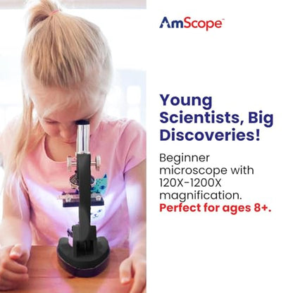 AmScope M30-ABS-KT51 STEM Microscope Kit, Monocular, Black - style: B) Black Microscope Kit