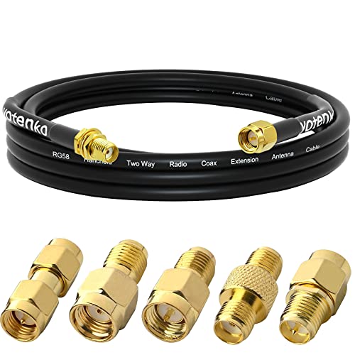6FT SMA Male to Female RG58 Coaxial Cable + 5 SMA Adapters Kit - color: SMA Cable + 5pcs SMA Connectors, size: 6FT