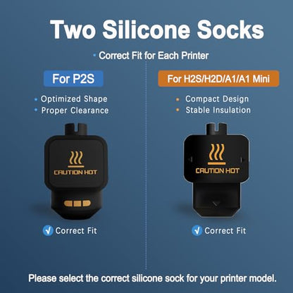 6 Pack Hotend Silicone Socks for Bambu Lab P2S Print Head