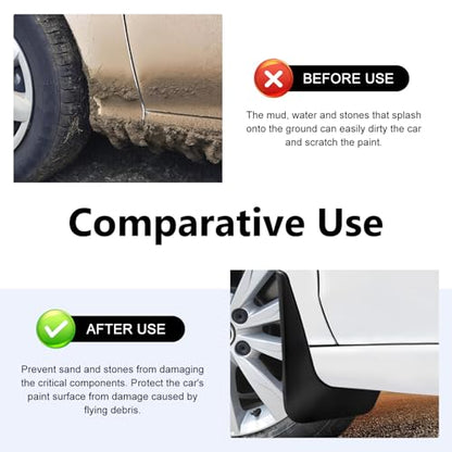 2 PCS Mud Flaps Guards, Splash Proof Scratch-resistant Protective Shield, Rubber Impact-resistant Mudguards Accessories, Universal for Most Suvs (Black #M) - color: Black #M