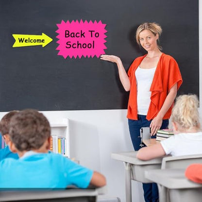 Large 9.5x11.5in Neon Burst Star Cutouts 28 Pcs School Poster Board Signs