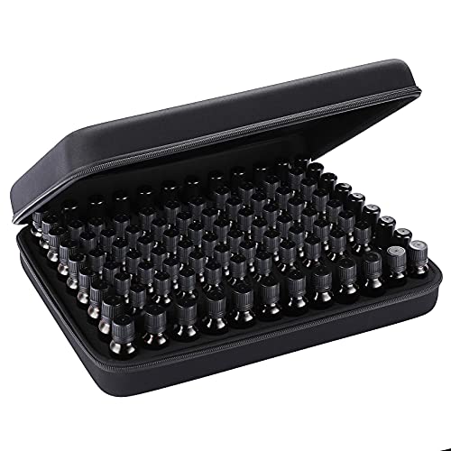Hipiwe 108 EVA Essential Oils Carrying Case Holds 5ml, 10ml, 15ml Bottles - color: Black