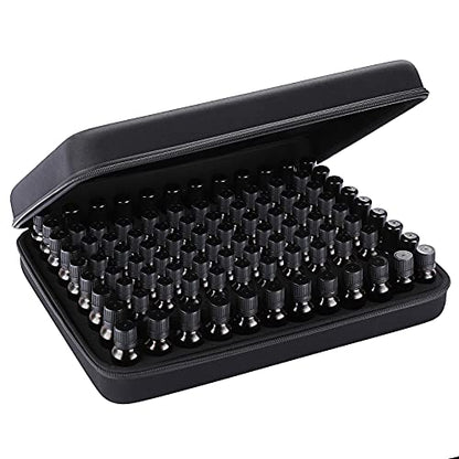 Hipiwe 108 EVA Essential Oils Carrying Case Holds 5ml, 10ml, 15ml Bottles - color: Black
