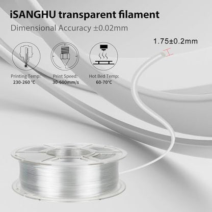 3D Printer Filament PETG HS Transparent Clear for Bambu Lab AMS,AMS Lite - color: Hs Transparent Clear