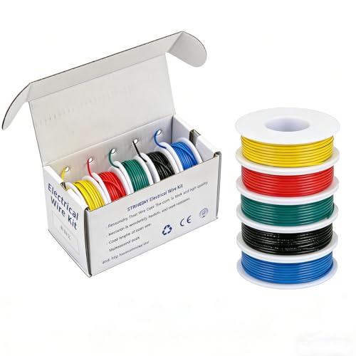 26 AWG Tinned Copper Wire PVC Electric Wire kit 26 Gauge Hook Up Wire 300V Cables Electronic Stranded Wire Cable Industries Electrics DIY box1 - color: Box-1, size: 26AWG