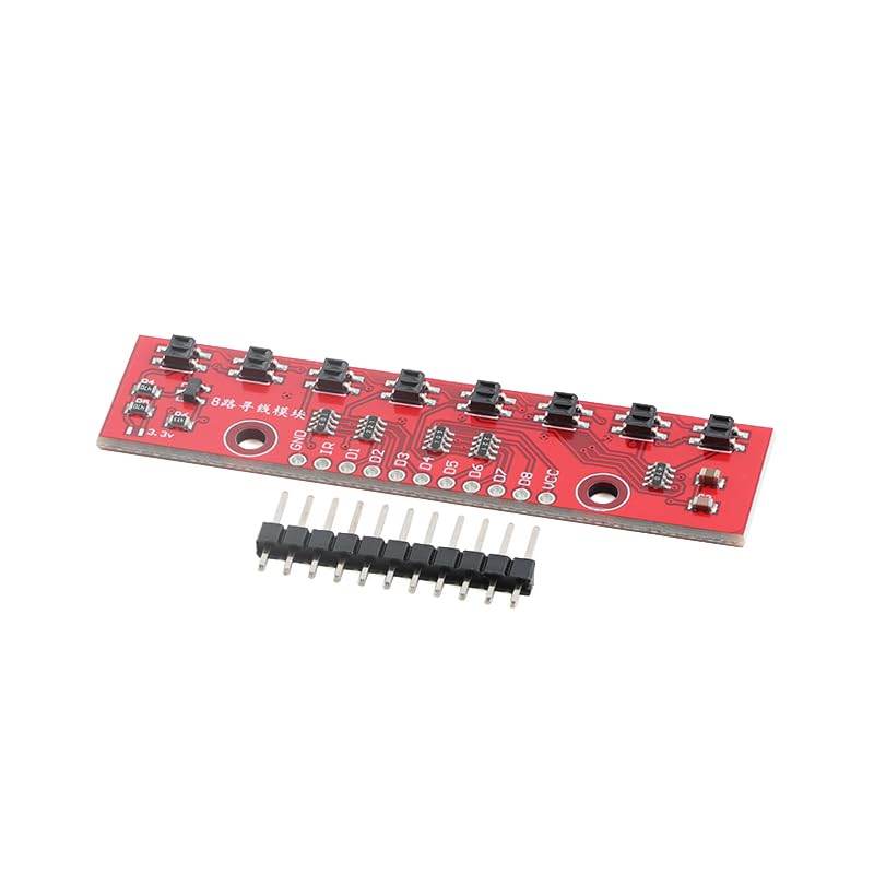 3Pcs Tracking Sensor Module 8-Channel Line-Following Module 8 CH Infrared Line Track Trace Detect Detection Board, Red Board