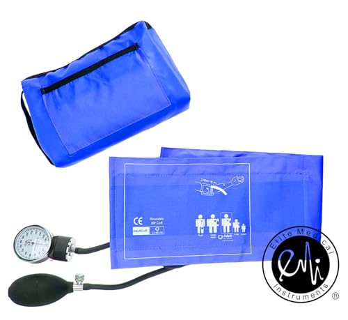 EMI #305 Aneroid Sphygmomanometer Blood Pressure Monitor and Dual Head Stethoscope Kit Set (Royal) - color: Royal