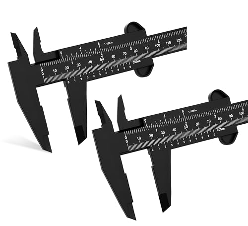 MAGIKON 2pcs Plastic Vernier Caliper, 150mm 6in Dual Scale Measuring Tool