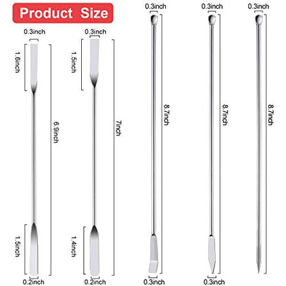 Boao 10 Pcs Stainless Steel Lab Spatulas Double Ended Sampling Scoop