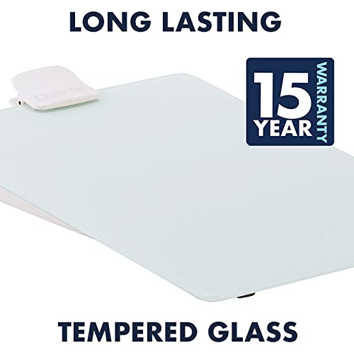 Quartet Dry Erase White Board 9"W x 11"H Desktop Glass Pad with Removable Clip and Marker, White (GDE119)