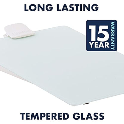 Quartet Dry Erase White Board 9"W x 11"H Desktop Glass Pad with Removable Clip and Marker, White (GDE119)