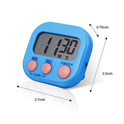 Weewooday 6 Pcs Multi-func Electronic Kitchen Classroom Timer, 6 Colors - color: 6 Colors