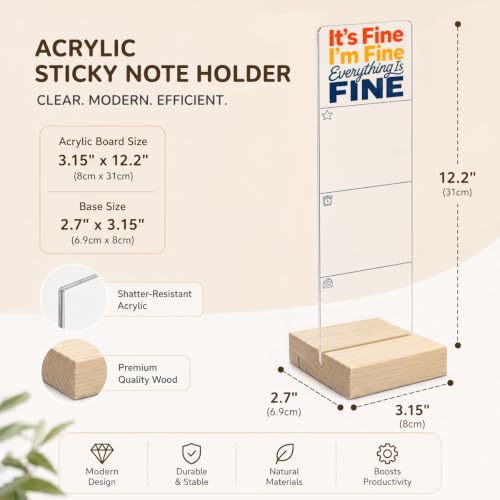 Motivational Memo Board Everything is Fine Acrylic Sign Monitor Memo Board - color: It's Fine I'm Fine Everything is Fine