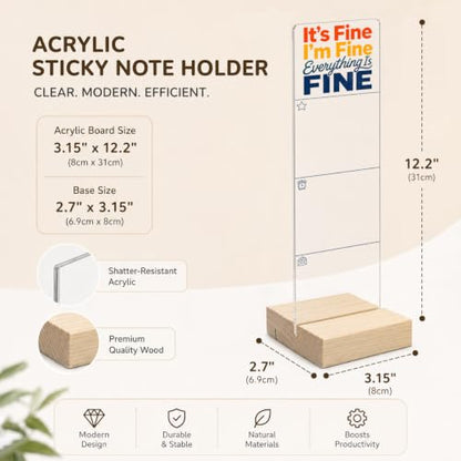 Motivational Memo Board Everything is Fine Acrylic Sign Monitor Memo Board - color: It's Fine I'm Fine Everything is Fine