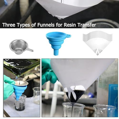 30 Piece Resin Cleaning Kit Includes 3D Model Polishing Tools, Funnel, Gloves, Silicone Mat, Multi-Function Water Bottle, Scrapers, Cleaning Cloths and Tweezers for Post-Processing and Maintenance - style: Type 4