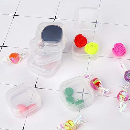 88-Pack Clear Square Plastic Storage Containers with Lids - size: 88 Pieces 1.37 x 1.37 x 0.7 Inches