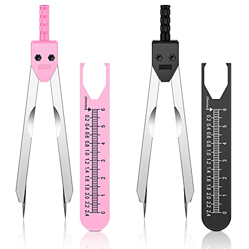 Frienda 2 Pieces EKG Calipers Medical Caliper, Pink, Black - color: Pink, Black