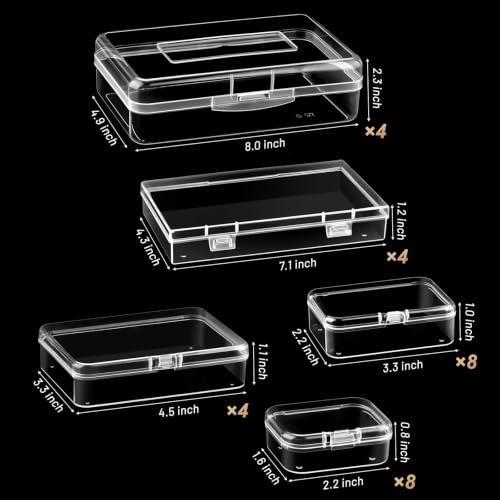 Mauproy Small Plastic Storage Containers with Lids, 4 Sizes, 24 Pack - size: 4 Sizes (24Pcs)