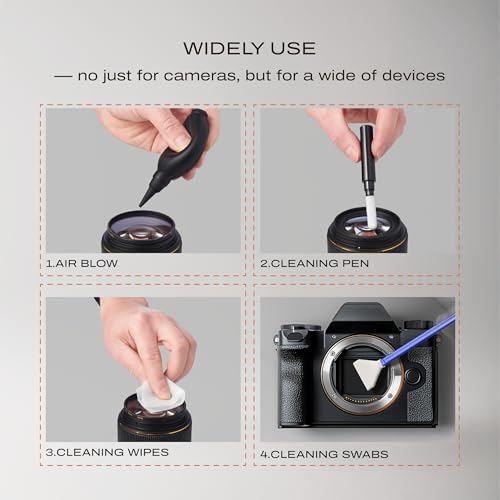 C Coiro Camera Lens Cleaning Kit for DSLR and Sensitive Electronics, 9-in-1 Lens Cleaner Spray, Camera Pen, Blower, Wipes, Sensor Cleaner, Photographer Gifts & Accessories - size: 9 IN 1