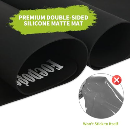 Foepoge 27.9”x20” Extra Large Silicone Sheet for Crafts Resin, Nonstick - color: Black, size: 27.9" x 20"
