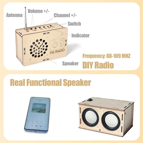 STEM Toys for Ages 8-13 Boys Birthday Return Gifts for 9 10 11 12 14 15 16 Year Old Kids Teen Building Speaker Radio Science Engineering Kit DIY Electronics Project Cool Stuff Gadgets Party Favor