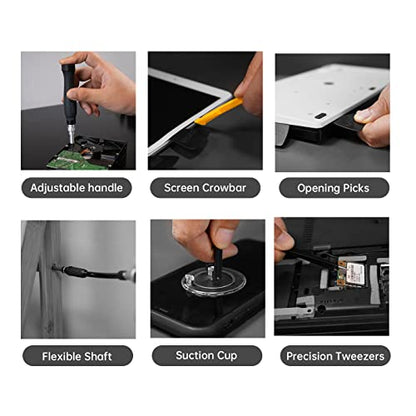 JAKEMY Professional Screwdriver Set for Electronics Repair, Computer Screwdriver Kit with 126 Magnetic Precision Bit Set and Opening Tool Kit for Laptop, MacBook, iPhone, Tablet, Watch, Modding, DIY - color: Jm8183 - 145 in 1 Portable