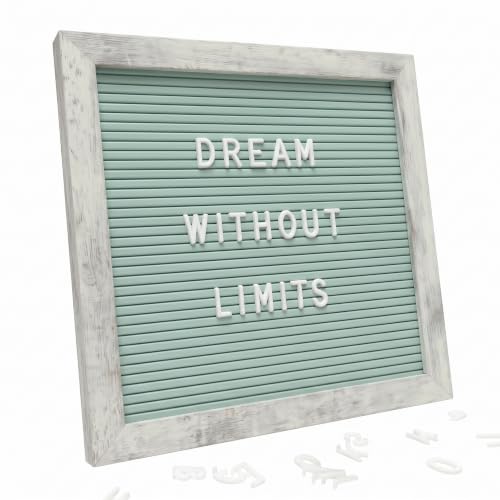 Rustic Turquoise Felt Letter Board 10x10 Inch, 336 Letters with Stand - color: Rustic Turquoise