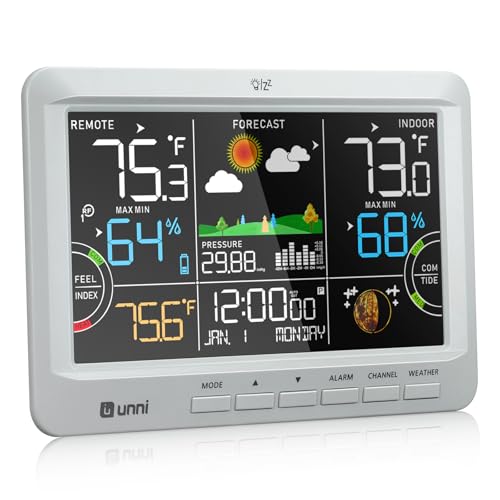 Weather Station Indoor Outdoor Thermometer Wireless Atomic Clock Grey - color: Grey