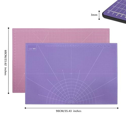 35" x 23" Self Healing PVC Cutting Mat, A1-Pink or Purple - color: A1-Pink or Purple
