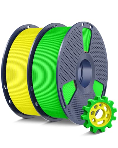 SUNLU High Speed PETG Filament 1.75mm, Green+Yellow, 2kg Total, 2 Pack - color: 2kg Green+yellow, size: 2KG