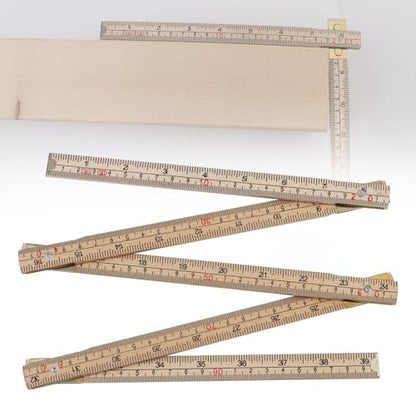 Folding Wood Rule, 1M / 39 inch Foldable Ruler for Carpenters Folding Meter Stick, Lightweight Composite Construction Ruler, Metric and Imperial Measurement Systems (1, Wood, 1M/39 inch) - color: Wood, size: 1M/39 inch