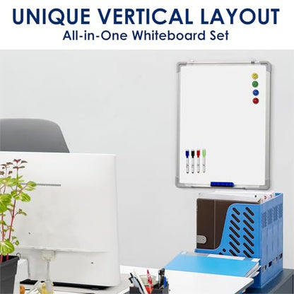 Whiteboard Set, 18x24 in Dry Erase Board, Magnetic White Board for Wall - size: 18x24" Portrait