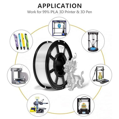 Silk PLA Filament 1.75mm,3D Printer Filament with a Metallic Glossy Finish, Dimensional Accuracy +/- 0.02 mm, 1kg Spool(2.2lbs) Fits for Most FDM 3D (A-Silk Silver Pla) - color: A-silk Silver Pla