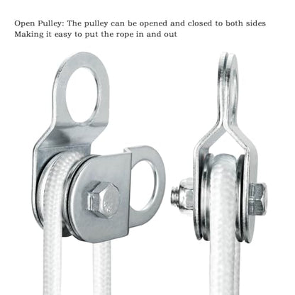 Cable Pulley 32mm Small Snatch Block for 0.23Inch/6mm Wire Rope, Single Pulley Wheel Bearing Inside, Load 110 LB, 1Pack