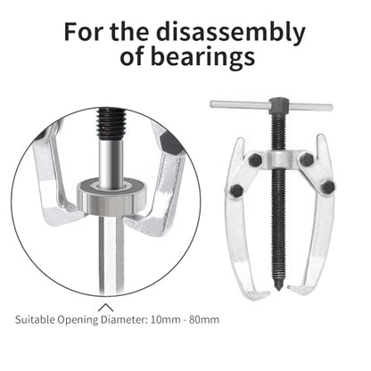 2 Jaw 3in/80mm Universal Bearing Gear Pullers - size: Mini 2Jaw 0.4-3 In
