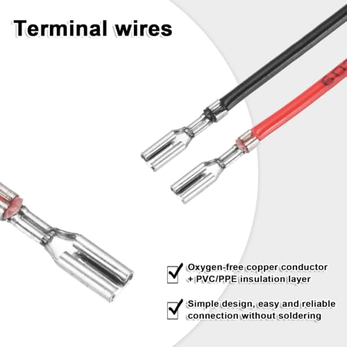 MECCANIXITY 10Pcs Double Head Female Spade Crimp Terminal w 30cm Wire 2.8mm - size: 2.8mm