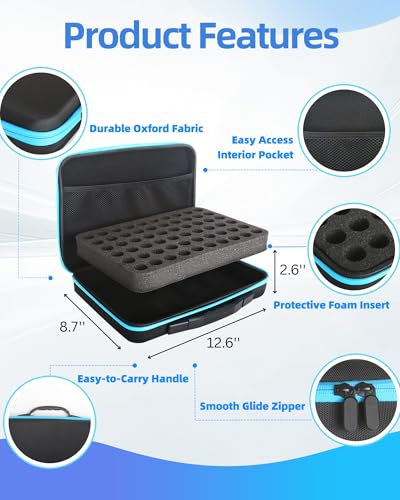 60 Slots 10ml Insulin Vial Holder, Peptide Vial Storage Case for Fridge and Travel, Fits 10ml Standard Vials, Diabetic Supplies (Case Only) - size: 10ml