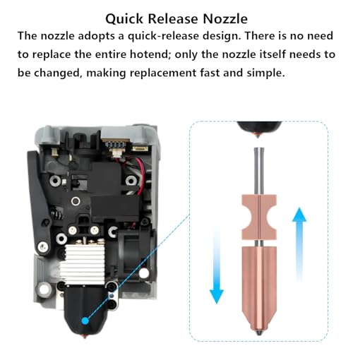 2 PCS 0.4mm Quick-Swap Nozzles Kit for AD5X, 3D Printer Copper Alloy Hardened Steel Tip Integrated Nozzle Kit with 2 PCS Silicone Socks and Nozzle Wiper for Flashforge AD5X - style: 0.4mm