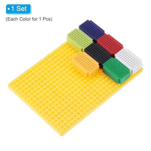 PATIKIL 7pcs Mini Breadboard Solderless Breadboard 55 Tie Points 7 Color
