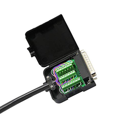 CERRXIAN DB25 Breakout Board, DB25 Male D-SUB Connector to DB25 Screw Solderless Wiring Terminal Module Breakout PCB Board Kits with Plastic Case (M Black) - color: DB25 Male