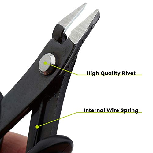 trueCABLE Precision Sharp Flush Cutter, 1 Pack, Wire Cutting Pliers for Ethernet Cable Preparation, Electronics, Jewelry & Crafts, Hardened Carbon Steel with Non-Slip Handle, Cut Wire Up To 16 AWG - style: 1 Pack
